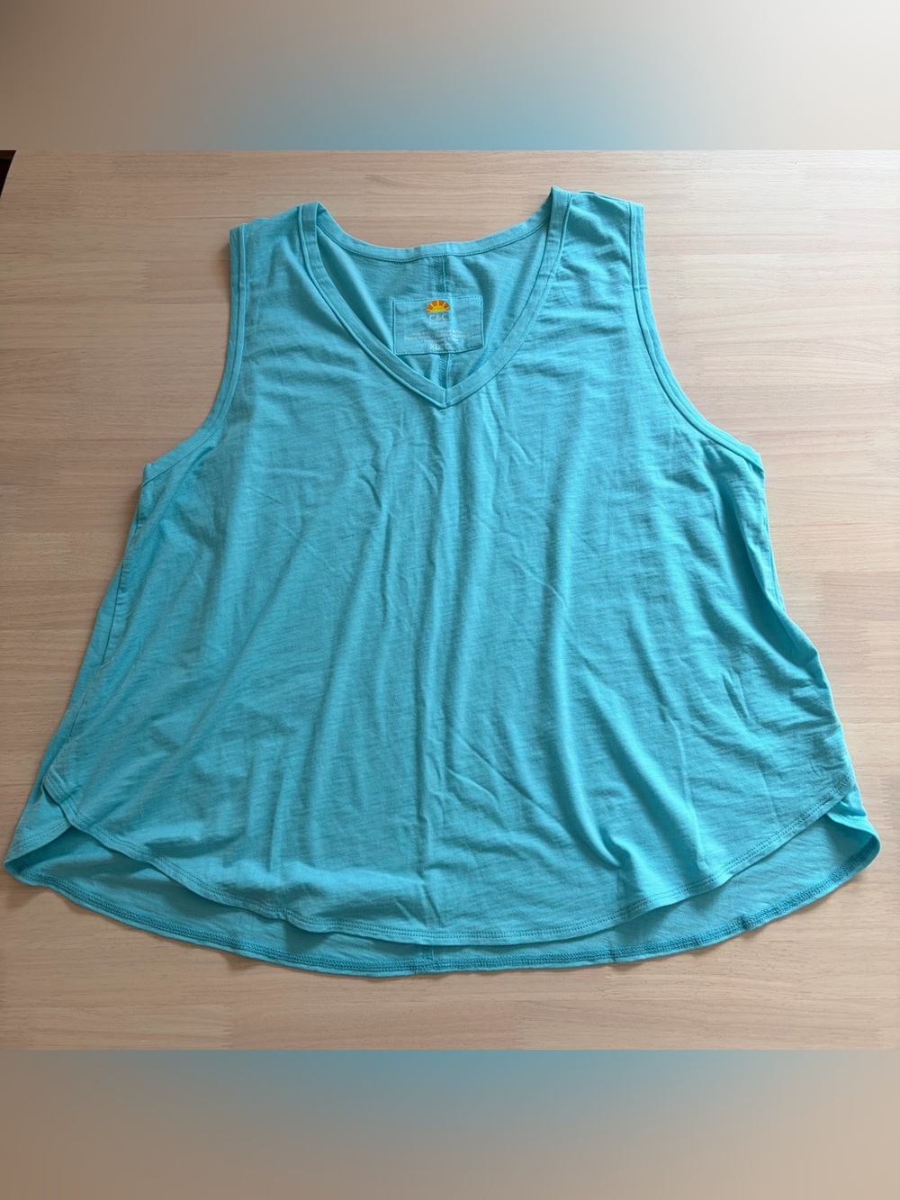 C&C California Women's Aqua V-Neck Tank Top Sz XL EUC! Soft!